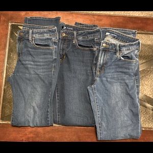 Three pairs of old navy jeans